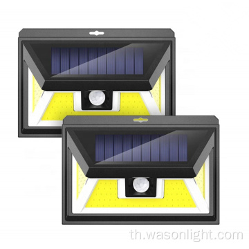 Wholesale 2 โหมด 450 Lumens 74*Cob Outdoor Security Solar Power Power เซ็นเซอร์ติดผนัง LED ไฟ LED IP65 กันน้ำกันน้ำ